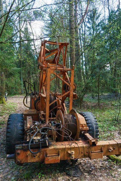 Logging Equipment In The Forest Loading Logs For Transportation