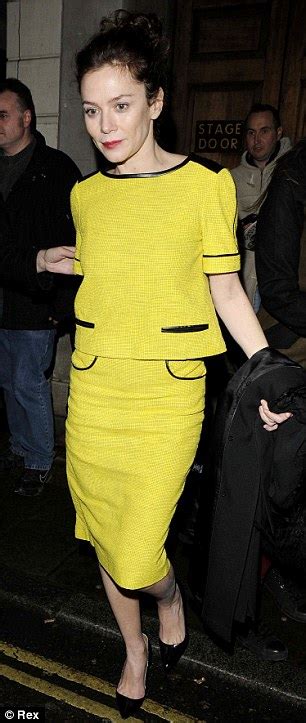 Singing Like A Canary Anna Friel Dons Yet Another Stylish Outfit As She Leaves The Theatre