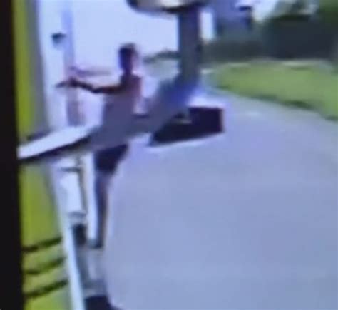 Half Naked Man Climbs Underneath Speeding Wine Truck And Starts