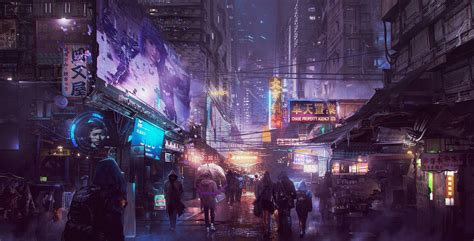 Wallpaper : digital art, artwork, cyberpunk, cyber city, futuristic ...