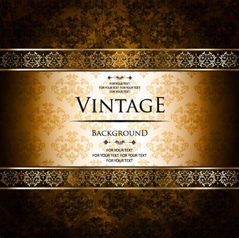 Ornate Vintage Golden Frame Backgrounds Vector Vectors Graphic Art