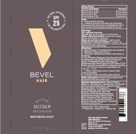 Bevel Hair Mattifying Bald Balm With Sunscreen Spf 25 Avobenzone