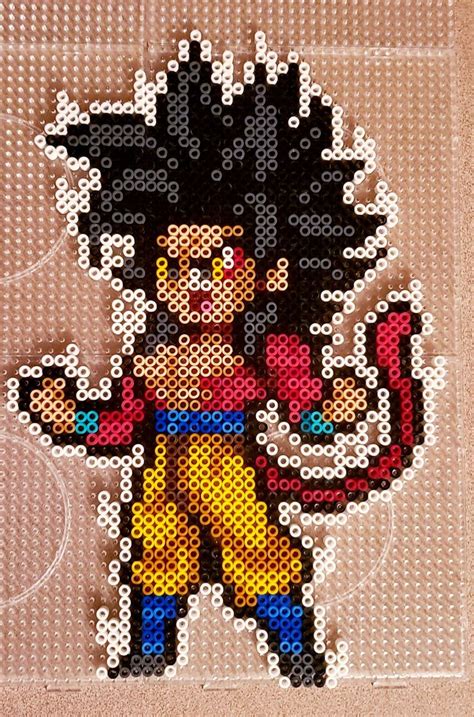 Goku Super Saiyan 4 Hama Beads Hama Beads Pokemon Perler Bead Art Pixel Art Pattern