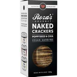 Roza S Gourmet Naked Crackers Poppyseed Chia G Woolworths