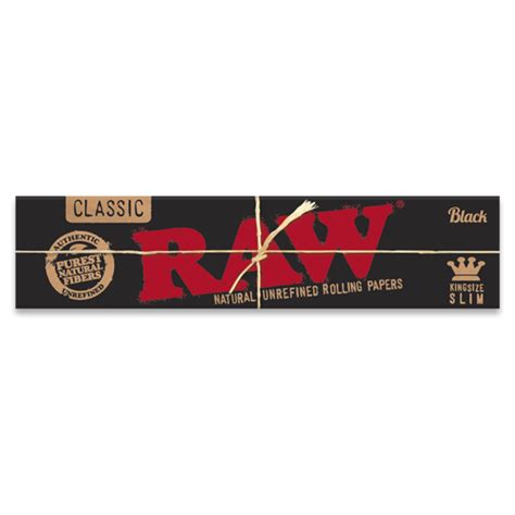 RAW Classic Black King Size Natural Unrefined Rolling Papers 32