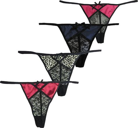 Mierside Sexy Lace G String Thong Panty Underwear Pack Of 4 Clothing Shoes And Jewelry