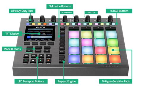 Aura Beat Composer MIDI Pad Controller Create Beats Nektar