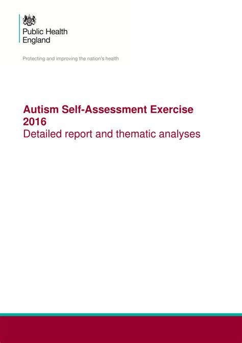 Pdf Autism Self Assessment Framework 2016 Report