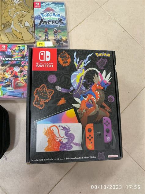 Nintendo Switch Oled Pokemon Scarlett Violet Combo Games Padu Video