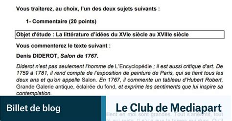 POV le sujet du bac français était mauvais Le Club