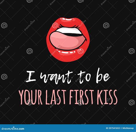 Female Lips With Gloss Red Lipstick And Text Pop Art Style Vector