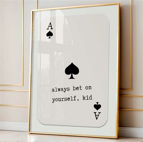 Trendy Playing Card Art Ace Of Spades Print Daily Affirmation Poster Dopamine Decor Preppy