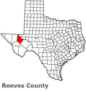 Reeves County on the map of Texas 2024. Cities, roads, borders and ...