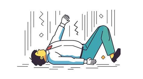 Premium Vector A Drawing Of A Man Laying On The Ground With His Arms Up