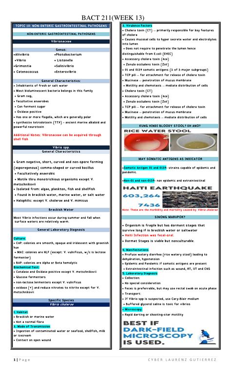 BACT WEEK13 Lecture TOPIC 10 NON ENTERIC GASTROINTESTINAL