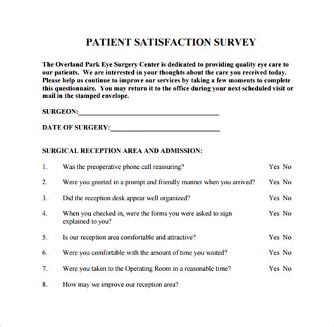 Nursing Home Resident Satisfaction Survey Template