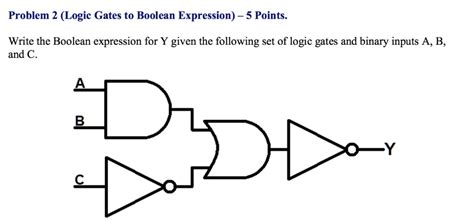 Solved Problem Logic Gates To Boolean Expression Points Write