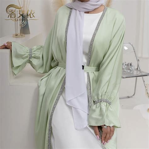 Abaya Kimono Ouvert Pour Femmes V Tements Islamiques Jalabiya Pour