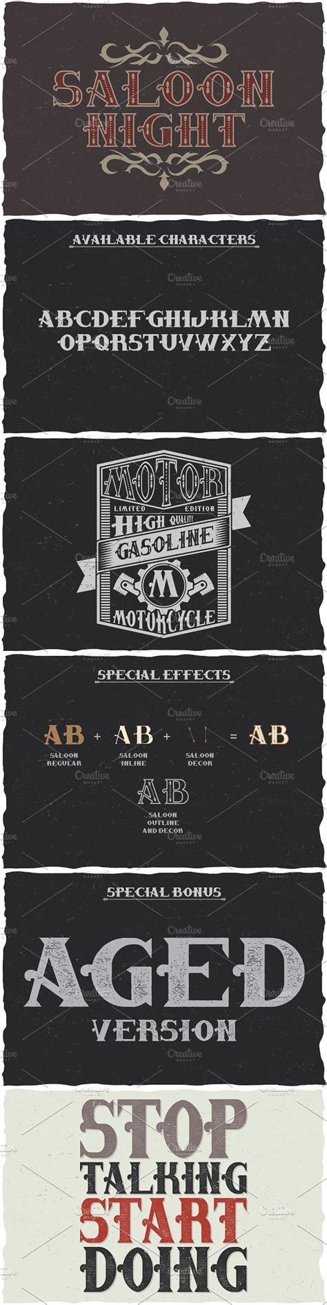Saloon Label Typeface Vintage Labels Typeface Cool Fonts