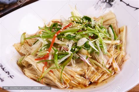 香葱捞支竹中国菜系食品餐饮摄影素材汇图网