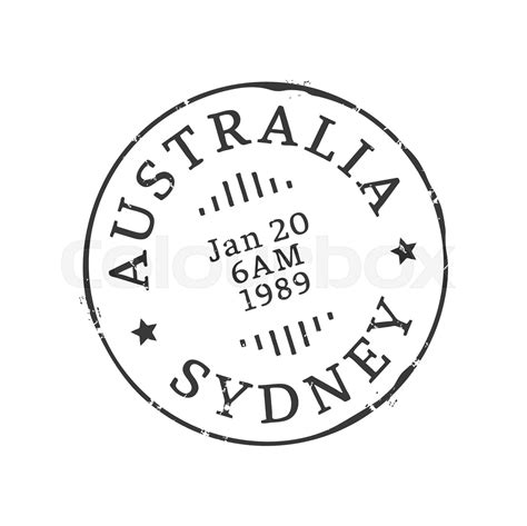 Sydney Postage Australia Vintage Postal Stamp Stock Vector Colourbox