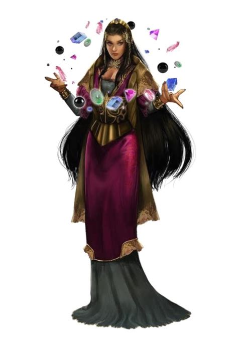 Female Human Gem Wizard Or Sorcerer Pathfinder PFRPG DND D D 3 5 5E