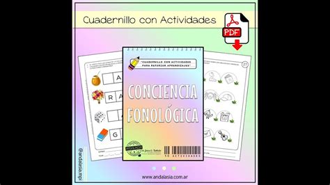 Cuadernillo con Actividades en PDF CONCIENCIA FONOLÓGICA YouTube