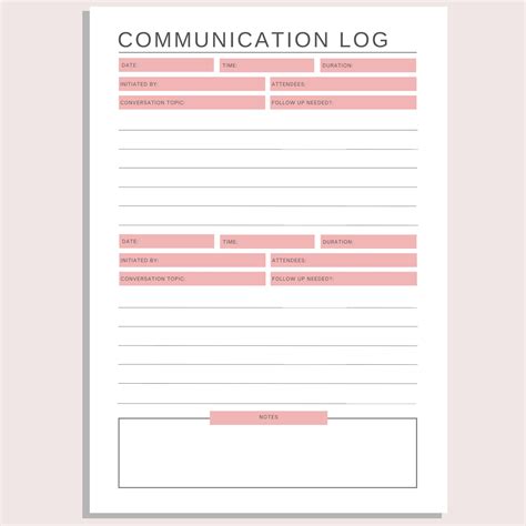 Printable Communication Log