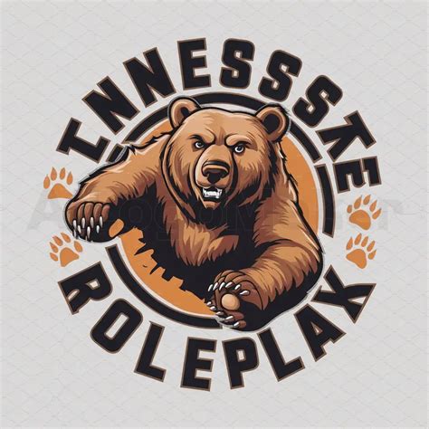 Logo Design for Tennessee State Roleplay Dynamic Grizzly Bear Emblem on Circular Background | AI ...