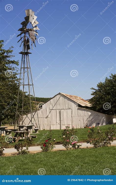 Barn With A Windmill Stock Photo Image Of Architecture 29647842