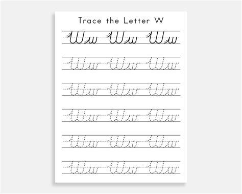 Cursive Letter Tracing Cursive Handwriting Practice Learn Etsy