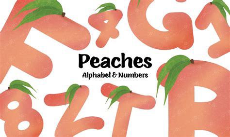 Peaches Alphabet And Numbers Graphic By Missi Mazza · Creative Fabrica