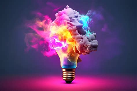 Idea Concept With Colorful Lightbulb Explosion Stock Illustration