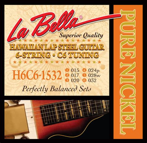 La Bella H6C6-1532 Lap Steel Guitar Strings C6 Tuning 15-32