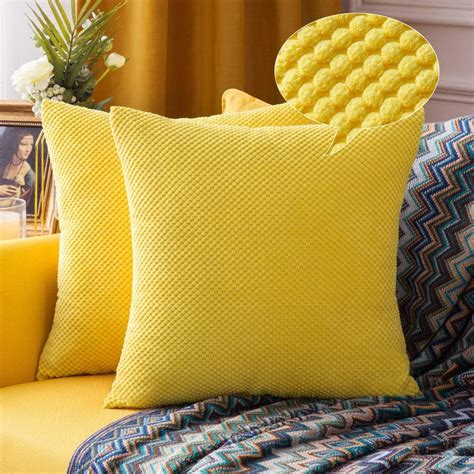 MIULEE Pack Of 2 Fall Decorative Throw Pillow Covers Soft Pellets Soild