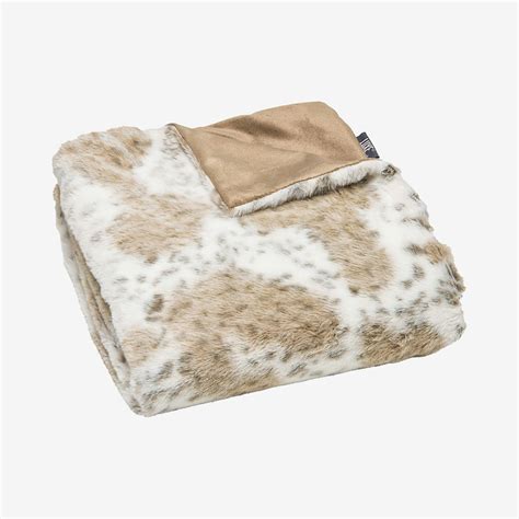 Limited Faux Fur Throw Snow Leopard By Luxe Faux Fur Fy