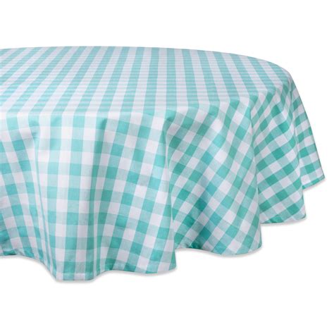 70" Aqua Blue and White Checkered Round Tablecloth - Walmart.com ...