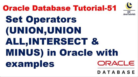 Set Operators In Oracle With Examplesunion Union All Intersect Minus