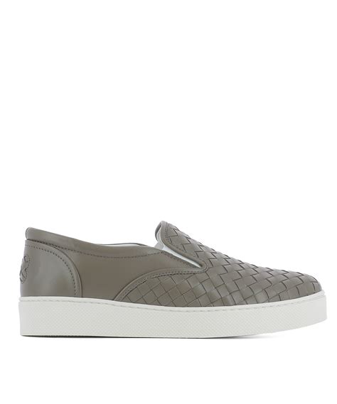 Bottega Veneta - Grey Leather Slip-on - Grey, Women's Sneakers | Italist