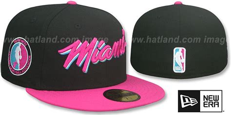 Miami Heat Miami Vice Side Patch Black Beetroot Fitted Hat