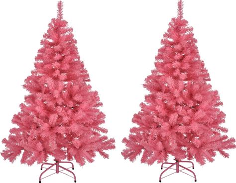 2x morceaux de sapins de Noël artificiels sapins artificiels rose 120