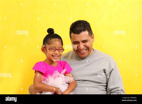 Divorced Single Dad And 4 Year Old Brunette Latina Daughter Dressed As A Ballerina Spend Time