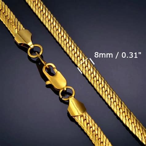 8mm Gold Herringbone Chain Necklace For Men Classy Men Collection