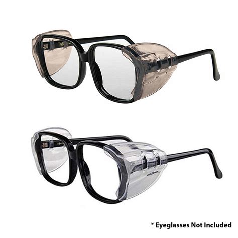 2 Pairs Side Shields For Eye Glasses Slip On Safety Glasses Shield Universal US