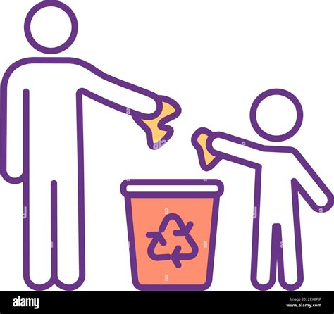 Throwing Garbage Properly Rgb Color Icon Stock Vector Image Art Alamy