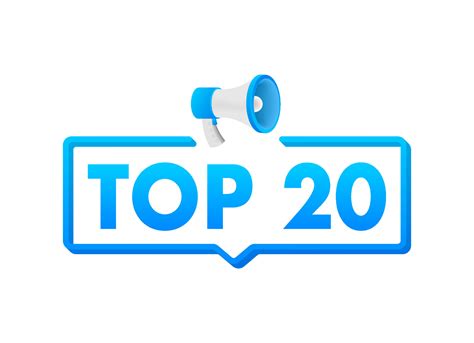 top  top twenty colorful label  white background vector