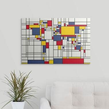 Trademark Art Mondrian World Map By Michael Tompsett Graphic Art Wayfair