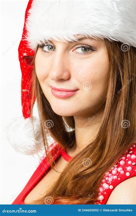 Attractive Christmas Girl In A Sexual Lingerie Naked Body Seasonal