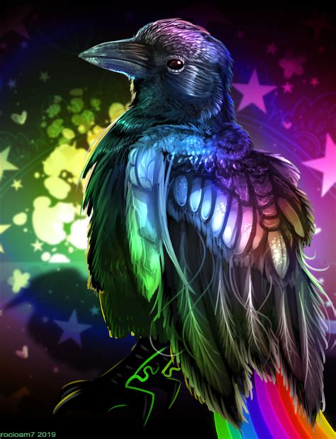 Rainbow Crow by rocioam7 on DeviantArt