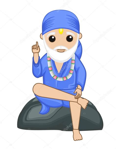 Only One God Sai Baba Indian God Stock Vector Baavli 76699115